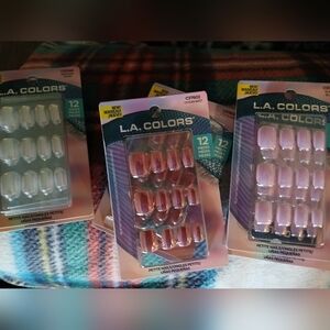 12 Pack L.A. Colors Pink Press-On Nails